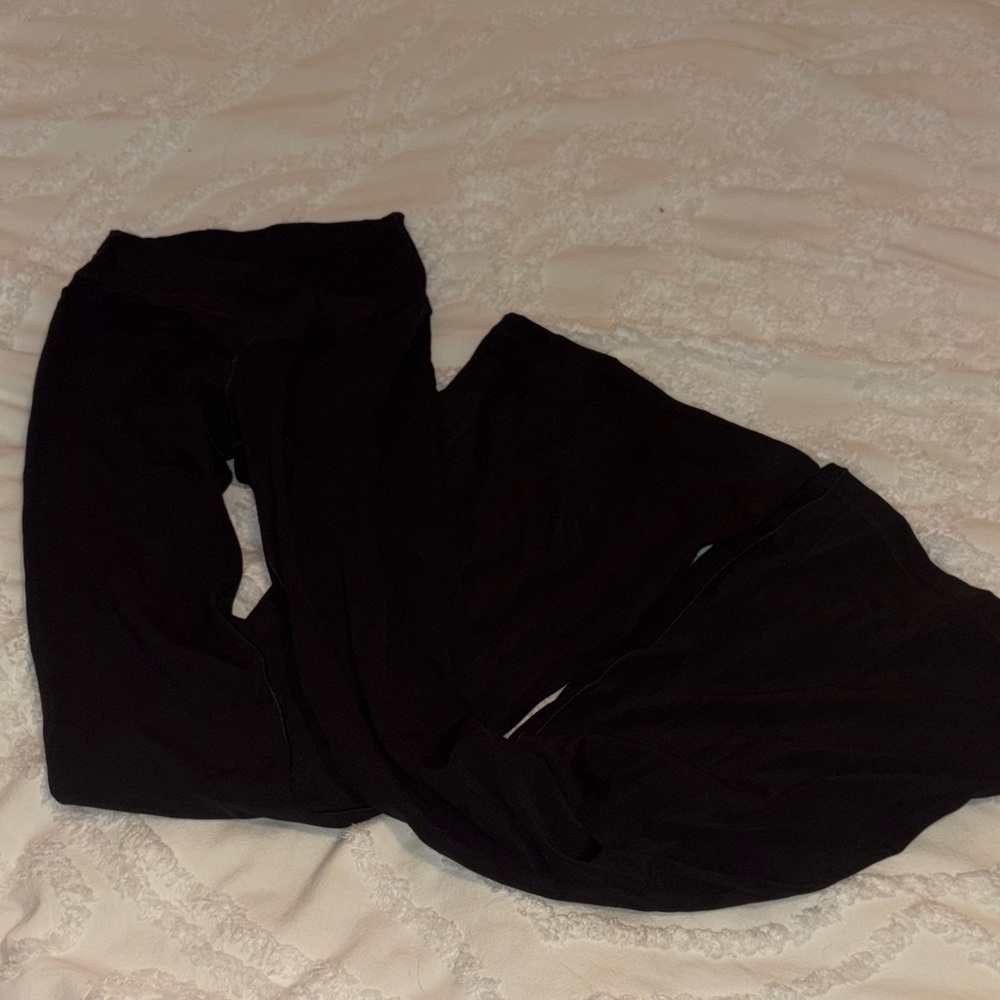 Aerie Black High-Waisted Flare Leggings